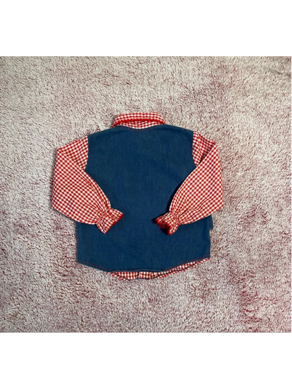 Vintage Carter’s Button Down western style gingham Shirt 2T